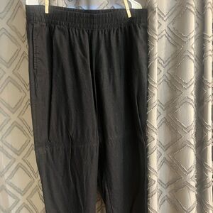 Womens Black Elastic-Waist Pants
